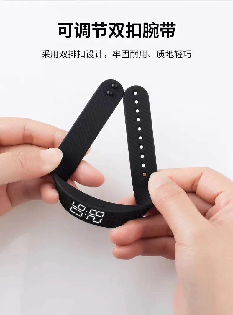 Reloj inteligente Pulsera deportiva Pulsera inteligente con despertador vibrador Pulsera podómetro para estudiantes hombres y mujeres