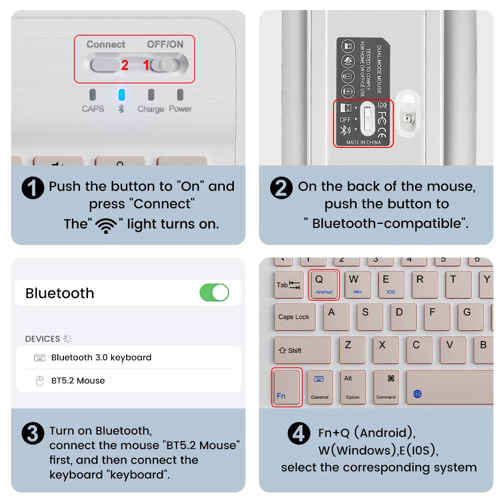 Trådløst tastatur Bluetooth-kompatibelt tastatur for Android IOS Windows Mini 78-tasters spilltastatur for PC iPad nettbretttastatur