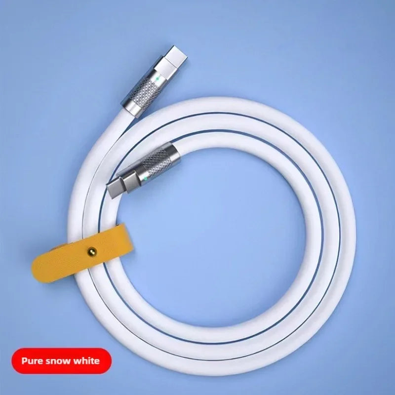 Nuevo cable de silicona líquida tipo C PD de carga súper rápida de 120W y 7A, 1M, 1.5M, 2M, cable USB, cable cargador USB C a C para Xiaomi Huawei
