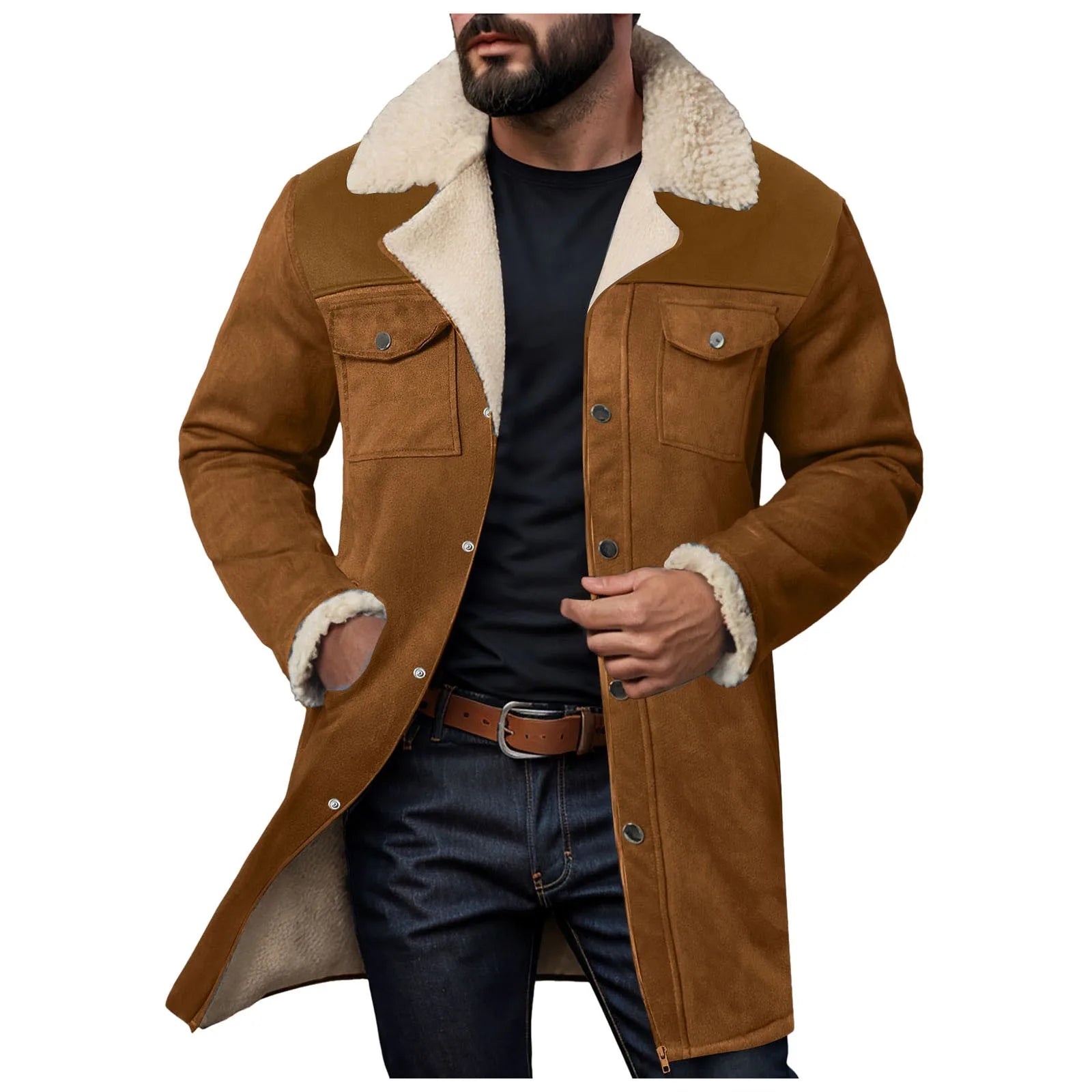 Men’s Suede Fleece-Lined Jacket