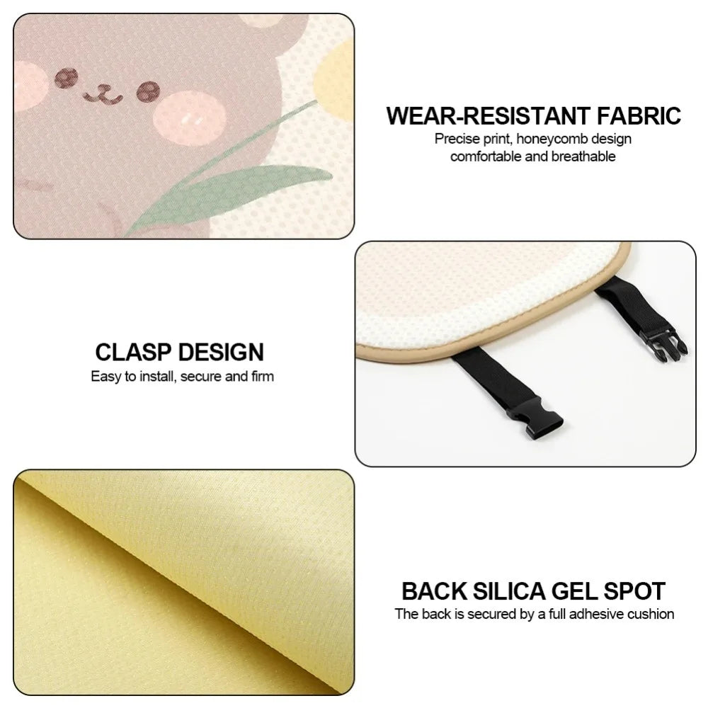 Bear Cartoon Bear Car Seat Cushion Protector Mat Breathable Summer Breathable Seat Pad Honeycomb Dust Proof Car Ice Silk Cushion