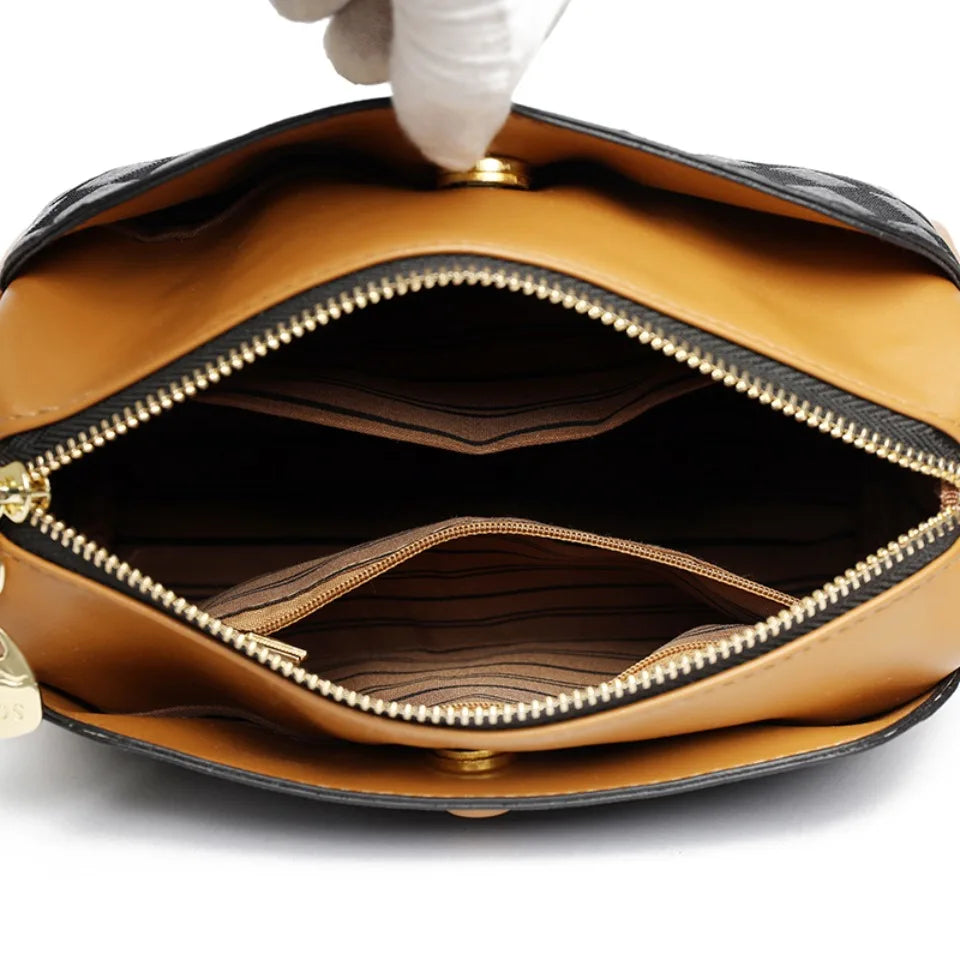 Bolsos de lujo para mujer, bolsos de diseñador, bolsos cruzados para mujer, bandoleras de cuero suave Pu para madre, bolsos de mano de 3 capas