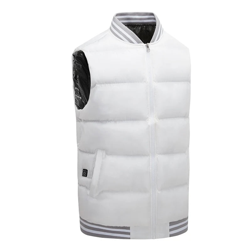 Gilet chauffant intelligent d'hiver pour homme, veste polaire chauffante électrique USB, veste chauffante pour randonnée en plein air, veste chaude thermique chauffante