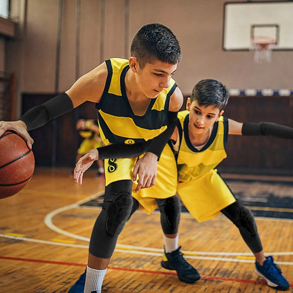 Rodilleras anticolisión para niños de 3 a 12 años, coderas para baloncesto, mangas para rodillas, fútbol, voleibol, bicicleta, lucha libre, equipo de protección