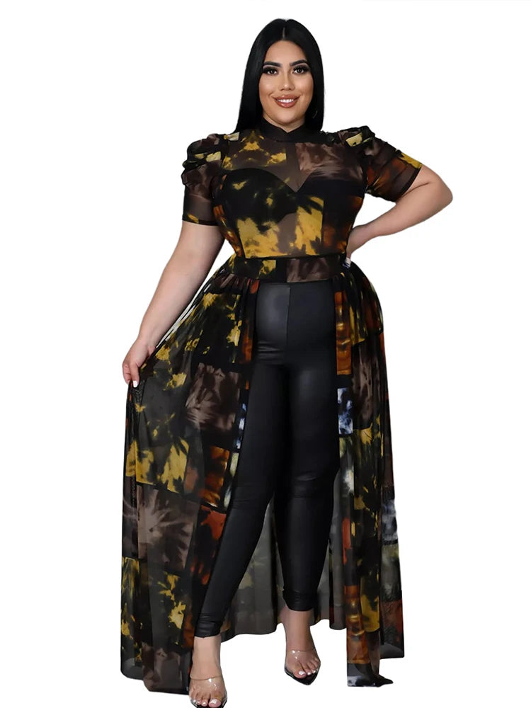 Blusas de mujer a la moda de verano elegante blusa de gasa talla grande tops 4xl 5xl venta al por mayor dropshipping