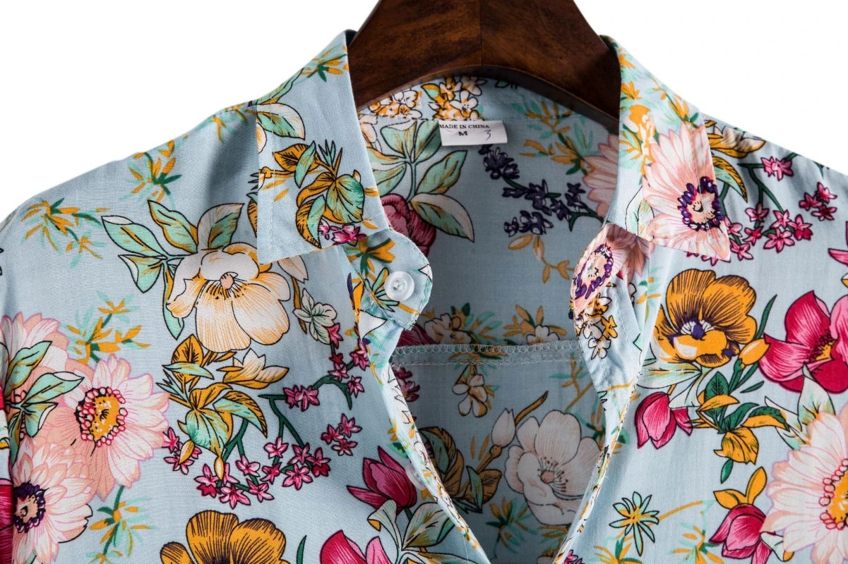 Ropa de Lujo Camisa de Lino Genuino para Hombre Camisas de Hombre Blusas de Moda de Alta Calidad Camisetas Sociales Algodón Hawaiano