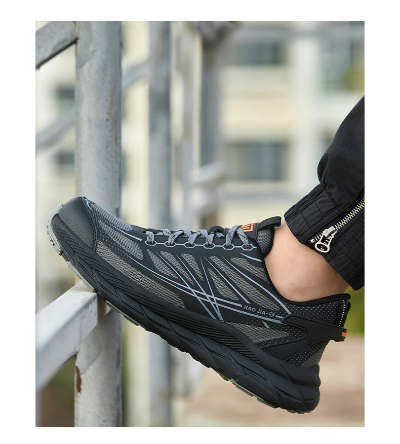 Zapatillas de trabajo ligeras con puntera de acero, calzado de seguridad para hombre, anticolisión, antipunzón, indestructible, transpirable