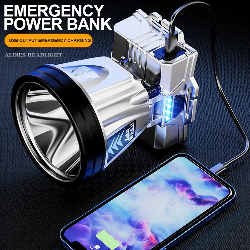 Linterna de pesca Linterna frontal recargable LED de largo alcance Lámpara de pesca nocturna montada en la cabeza para acampar al aire libre, correr, andar en bicicleta