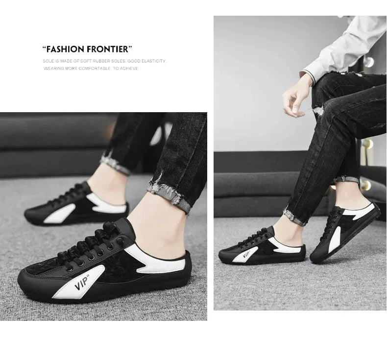 Pantuflas de Verano para Hombre Zapatos Casuales de Fondo Plano de Moda para Hombre Zapatos de Apoyo de Suela Blanda Zapatillas Deportivas para Hombre