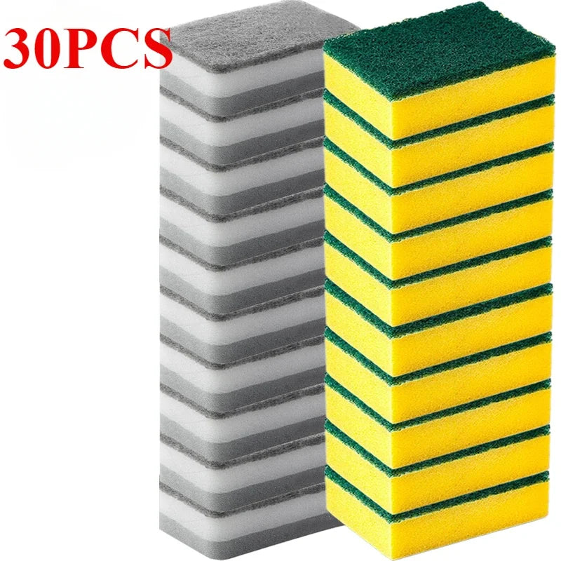 30/5 esponjas mágicas de limpieza, doble cara, reutilizables, trapos de cocina, estropajos para sartenes, ollas, lavavajillas, cepillo, herramientas de limpieza
