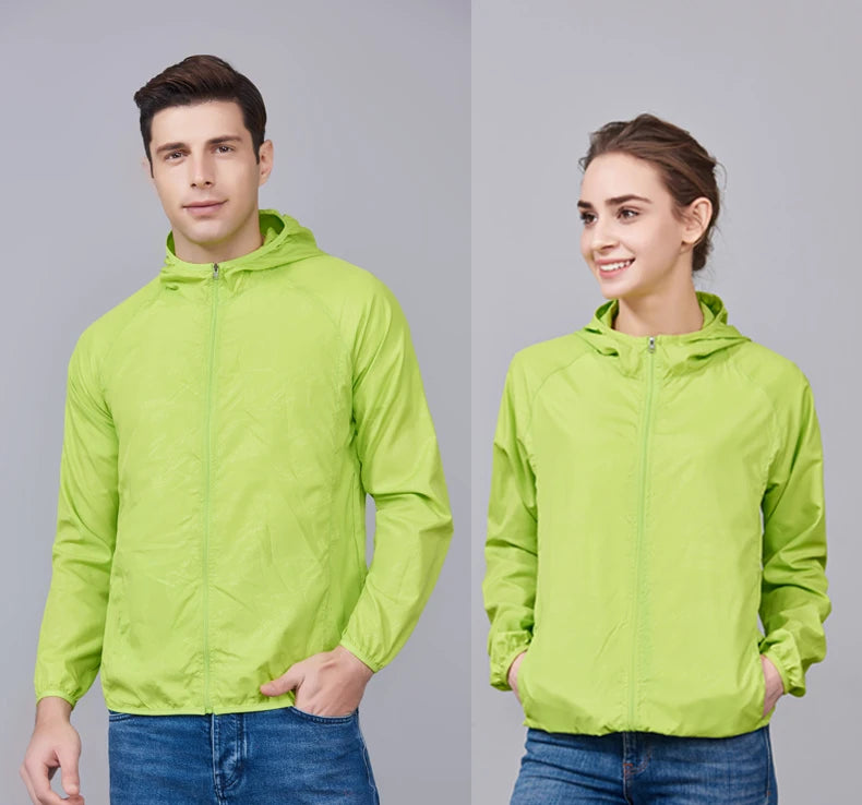 Chaqueta de senderismo JNLN para hombre y mujer, impermeable, con protección solar, cortavientos, unisex, para camping, escalada, para exteriores, impermeable, ropa portátil