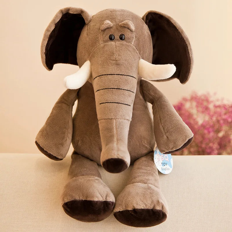 Peluches Animaux Jouets Poupées Douces Jungle Lion Éléphant Tigre Chien Renard Singe Cerf Enfants Cadeau Kawaii Bébé Enfants Hobbie Jouets