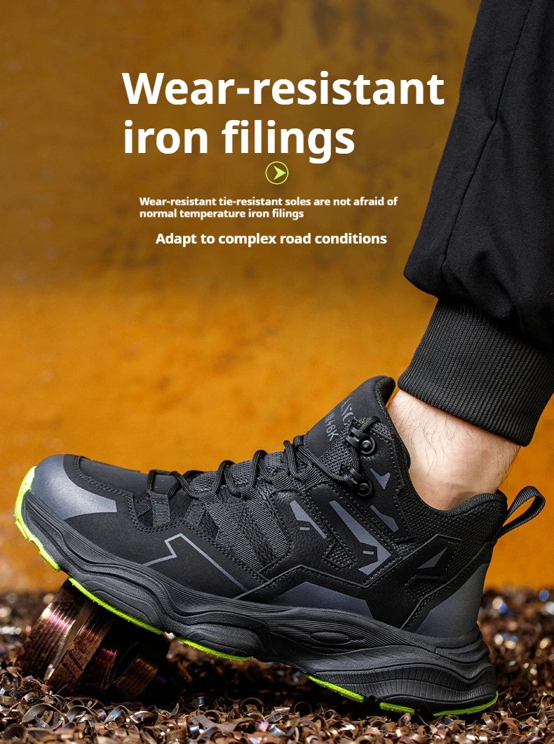 Work Safety Shoes For Men Breathable Indestructible Boots Non-slip Industrial Construction Shoes Male Footwear Protective Boots