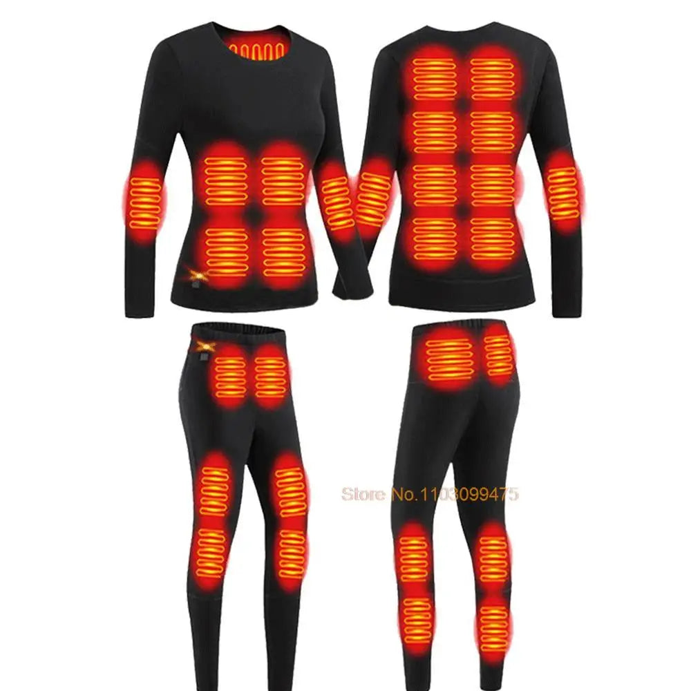 Varmet undertøy Vintertermottøy Dame Herre 28 områder Varmejakke Vintersportstilbehør Elektrisk oppvarmet utstyr