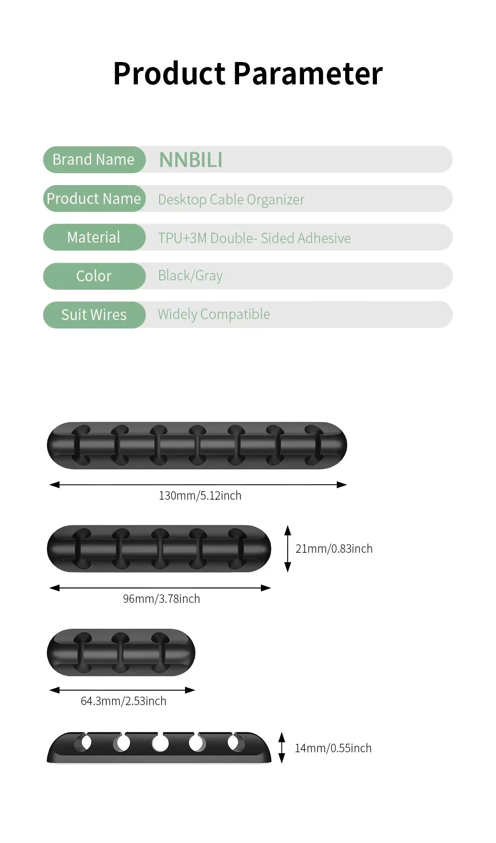 Clips adhesivos para cables, organizador de cables para escritorio, cable de carga USB, cable de alimentación para mesita de noche, cable de ratón