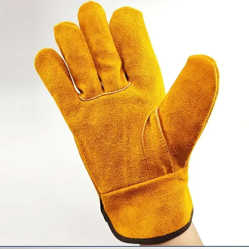 Guantes de trabajo para hombre de piel de vaca suave para conductor, caza, conducción, granja, jardín, soldadura, protección de seguridad
