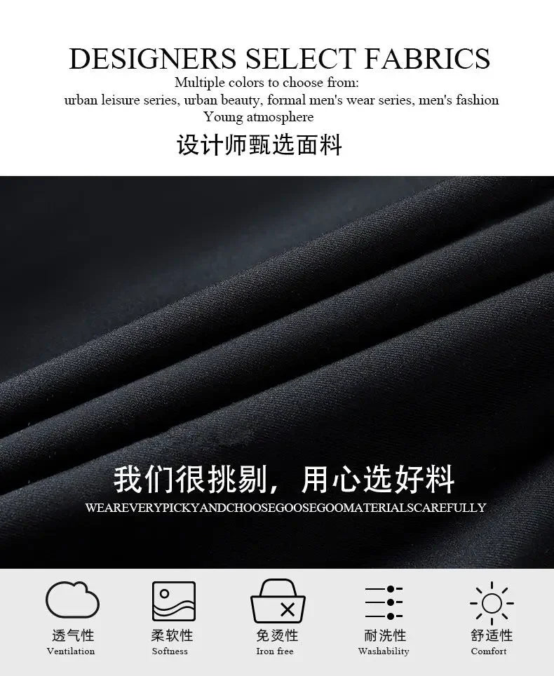 Trajes para Hombre Moda Coreana Manga Larga Ajustado Boda Negocios Blazer Negro Profesional Formal Conjuntos de Pantalones Ropa Hombre