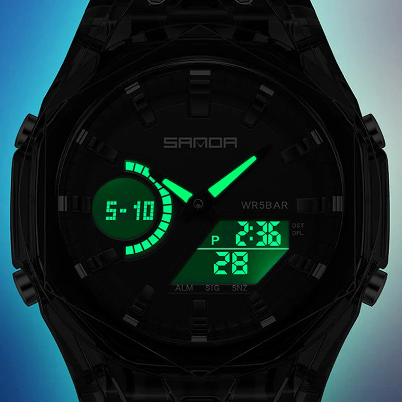 Relojes deportivos digitales para hombre, marca de lujo, relojes de pulsera de cuarzo para hombre, reloj de pulsera multifunción de doble pantalla