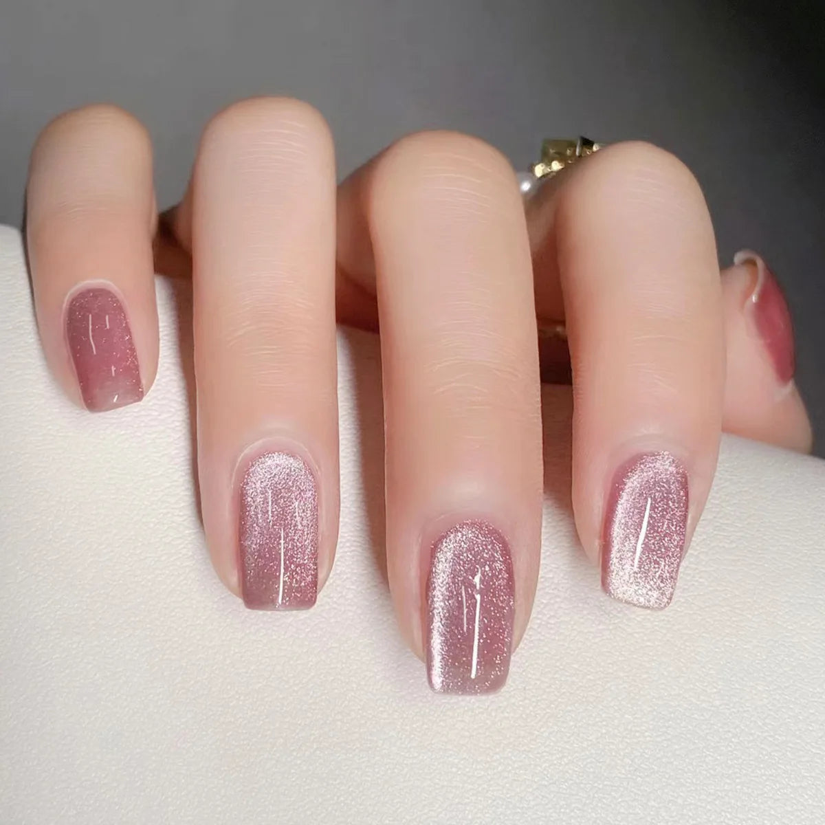 24 Uds uñas postizas de degradado blanco, cortas, cuadradas, bailarina, sencillas, de presión, usables, de color nude, puntas de manicura de cubierta completa