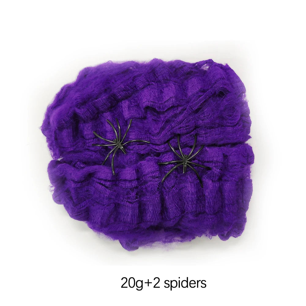 Halloween Decorations Artificial Spider Web White Stretchy Cobweb for Scary Party Scene Props Horror House Decoraton Accessories