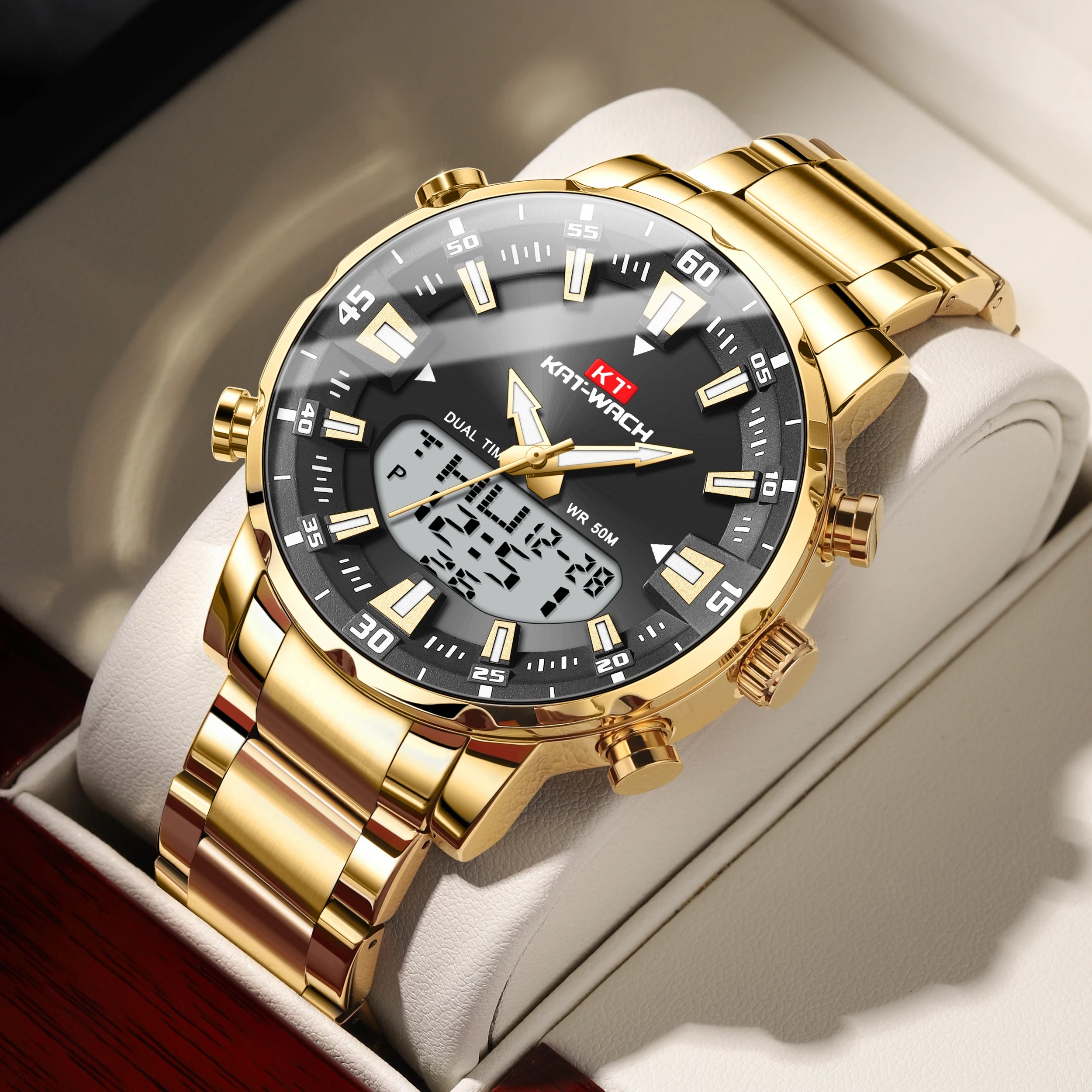 Reloj de pulsera KAT-WACH para hombre, de cuarzo, de lujo, de alta calidad, original, digital, resistente al agua, 2024