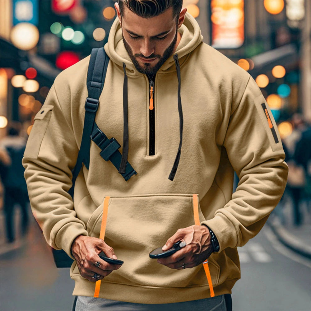 Men's Hooded Sweatshirts for Men Streetwear Autumn Winter Punk Style Tracksuit Sportswear Zip Up Hoodie Male
