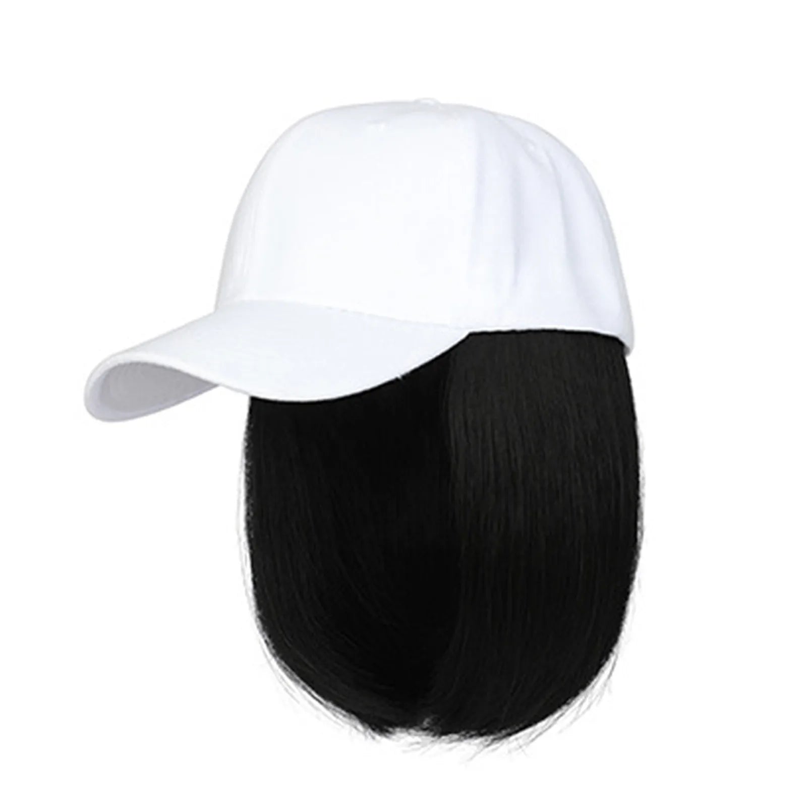 Peluca de gorra de béisbol sintética