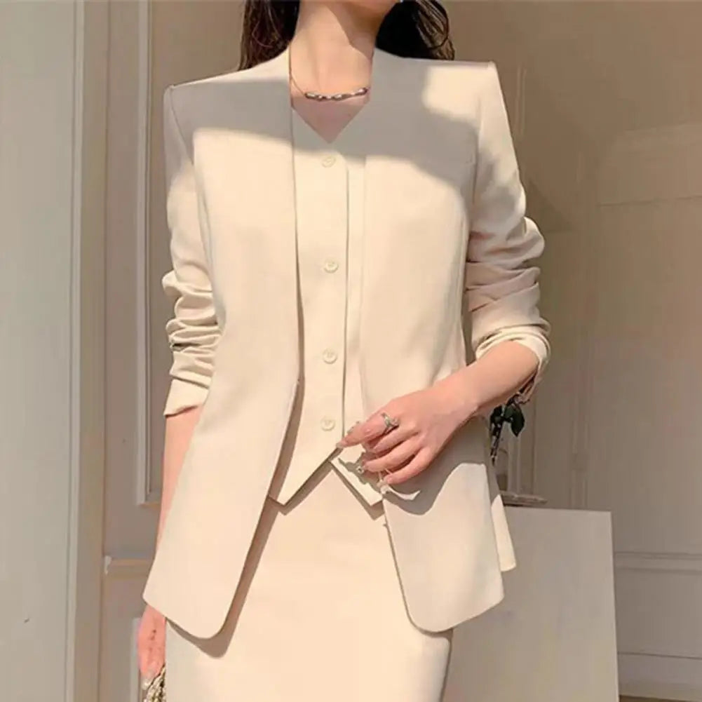 Conjunto de falda y chaqueta de traje para mujer, elegante, de oficina, de negocios, con falda midi, conjunto de falda de cintura alta para mujer que se desplaza al trabajo