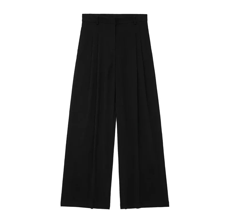 MUJER Women Pants Sets Off Shoulder Sleeveless Vest Top Woman Wide Leg Pants Women 2 Piece Set Outfit Elegant Women's Pants Suit