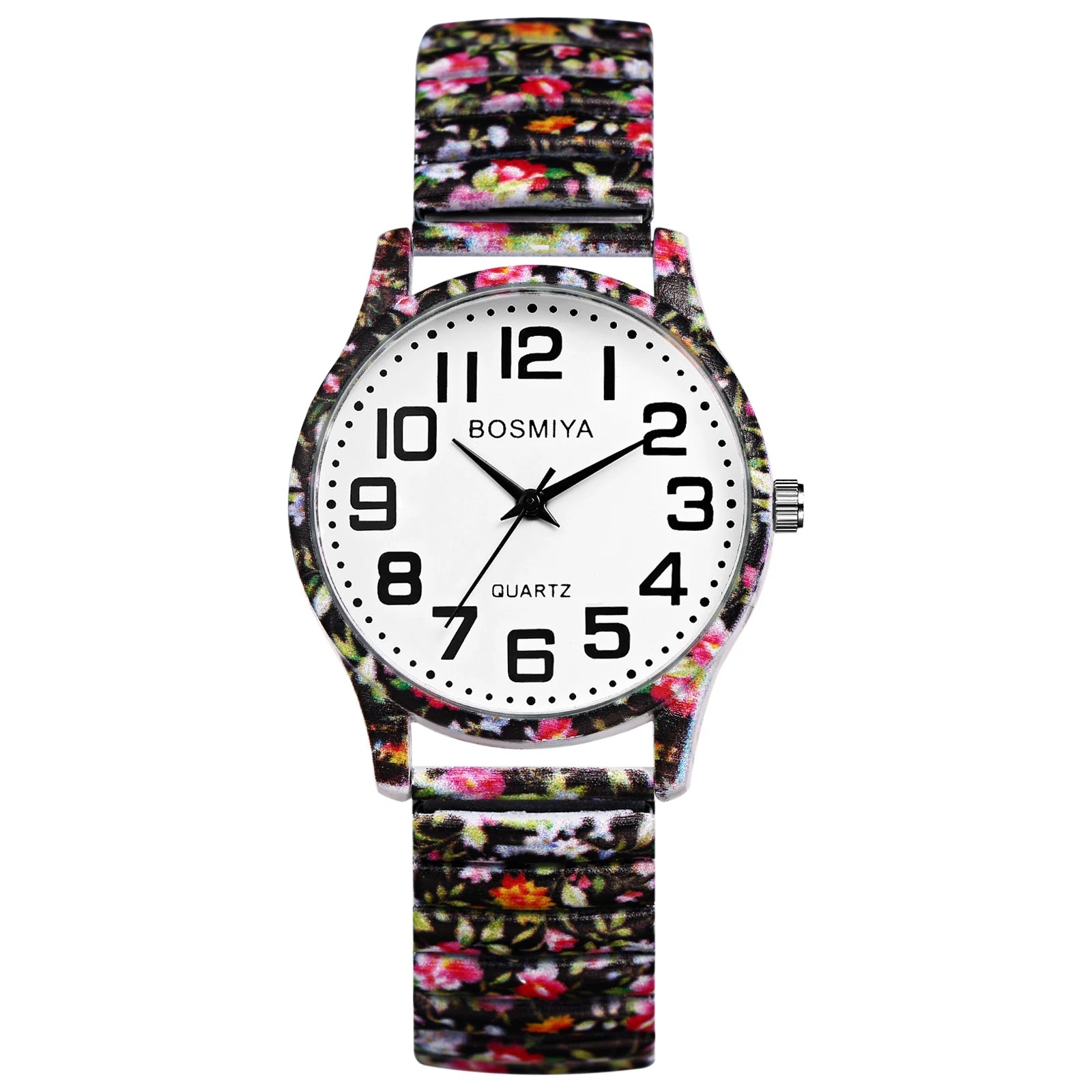 LANCARDO Reloj de cuarzo con correa elástica para hombre y mujer, fácil de usar, con decoración estampada de números arábigos