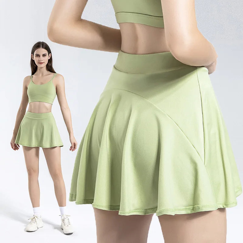 Shorts Skirts for Women High Waist Breathable Shorts Sweat Bras Security Sports Womens Skirts Gym Yoga Fitness Tennis Sportswear