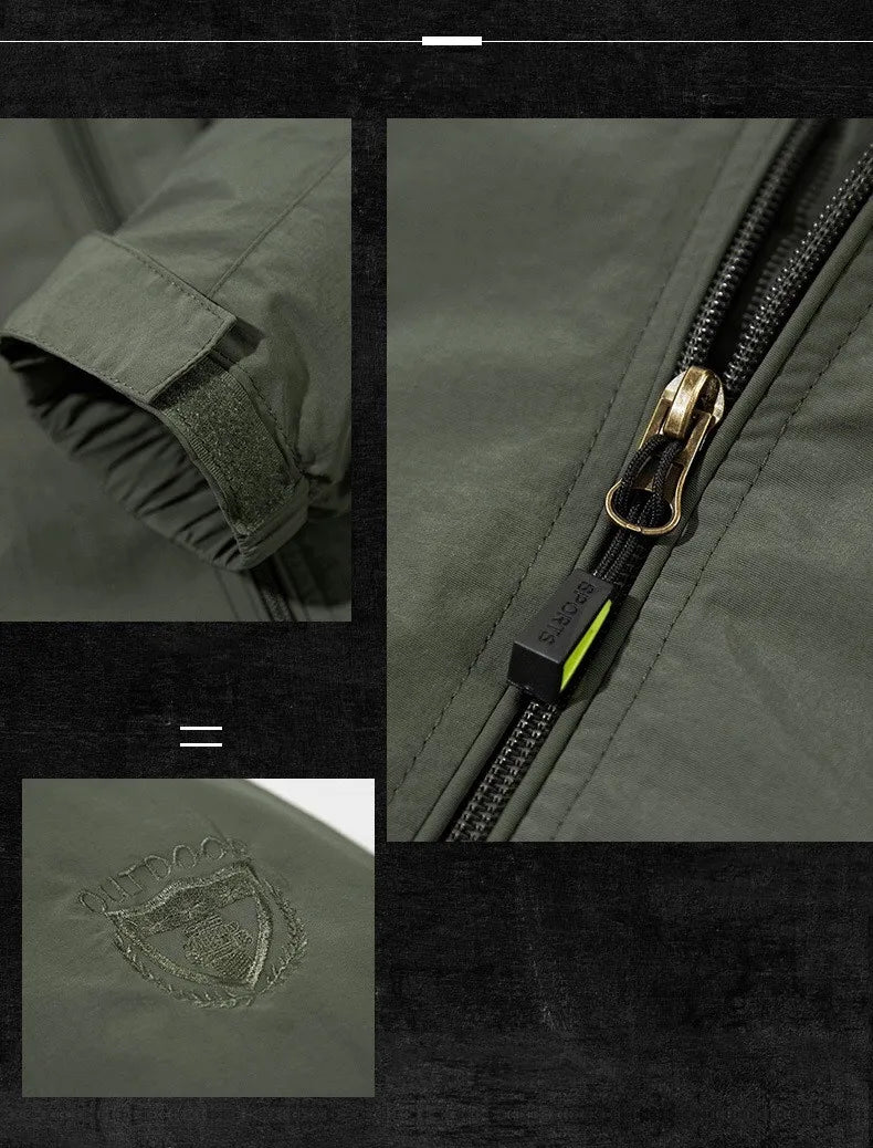 Chaqueta de hombre para senderismo y camping al aire libre, impermeable, cortavientos con capucha, abrigo informal nuevo de otoño, chaqueta táctica militar para hombre 6XL