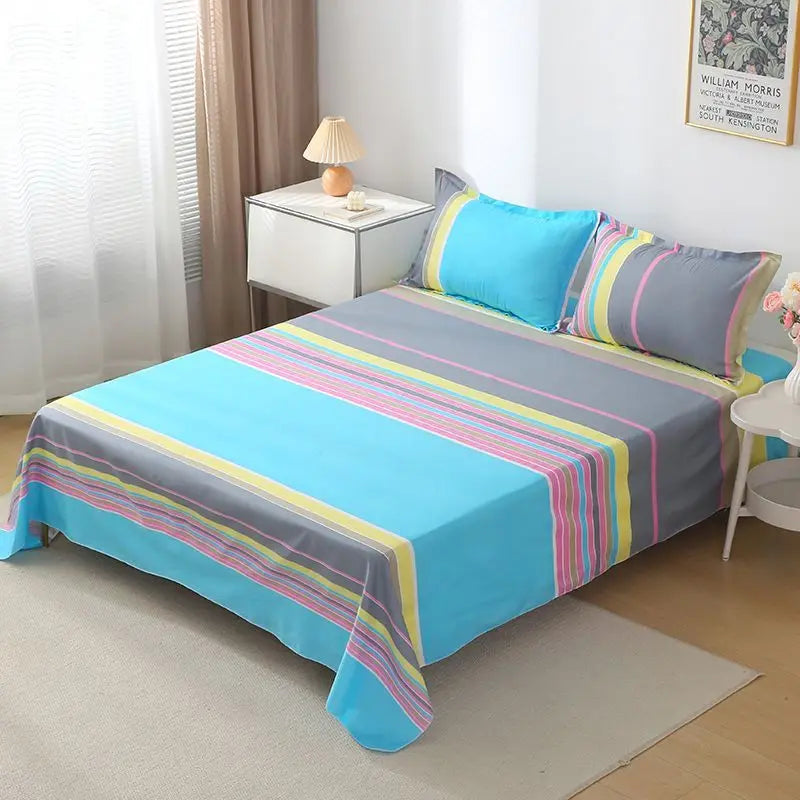 Juego de sábanas bohemio - Algodón estilo mediterráneo de 400 hilos con tinte resistente a la decoloración para artículos esenciales de dormitorio