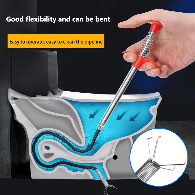 Plomberie Crochet à quatre griffes Drague Égout Toilette Outil Manuel Toilette Grappin Nettoyage Cheveux Obstruction Ménage