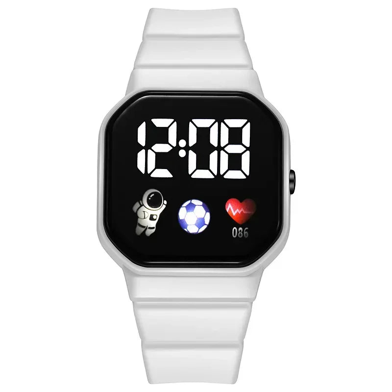 Relojes YIKAZE para niños, reloj digital LED para niños, correa de silicona, reloj electrónico de dibujos animados, reloj deportivo para niños y niñas, regalos