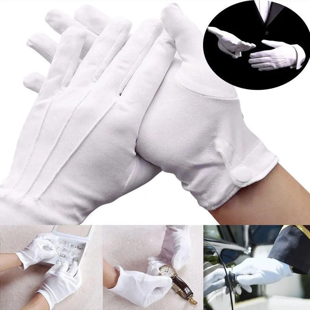 1 Pair Home Working Gloves Comfortable Garden Work Protective Gloves High Stretch Adult White Gloves White Cotton Gloves