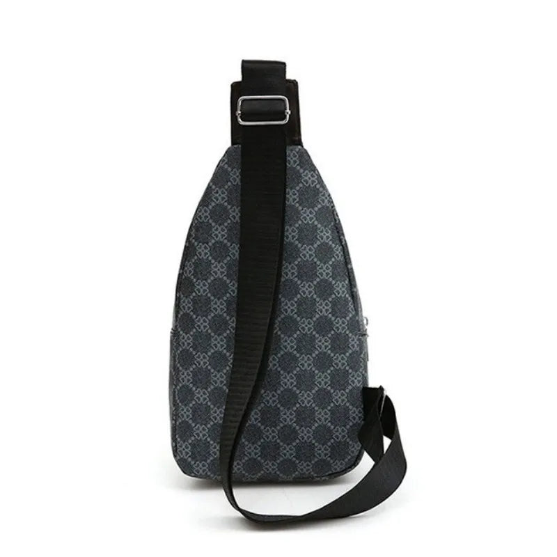 Men’s PU Leather Crossbody Chest Bag – Urban Multifunction Shoulder Handbag