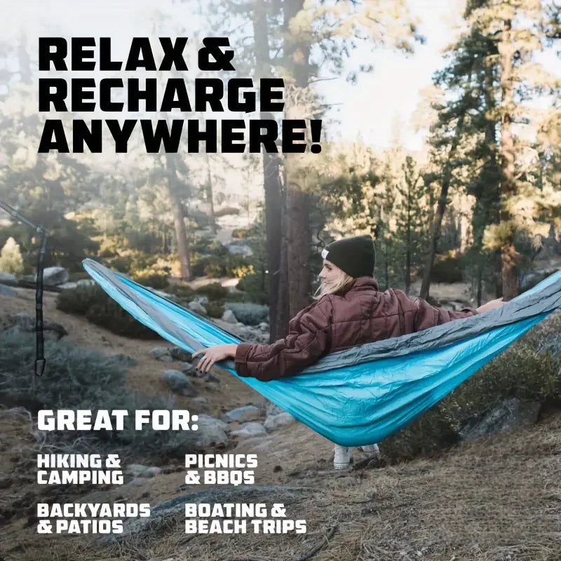 Hamaca de camping Accesorios de camping Equipo para exteriores e interiores con correas de árbol Hamacas ligeras de nailon para viajes de senderismo