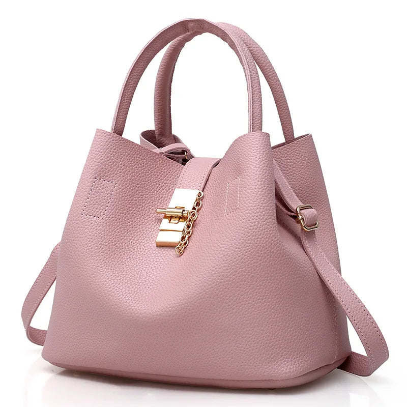 Bolso de hombro para mujer Bolso de gran capacidad para mujer Bandolera con patrón de lichi PU Bolso de cubo portátil bandoleras para mujer