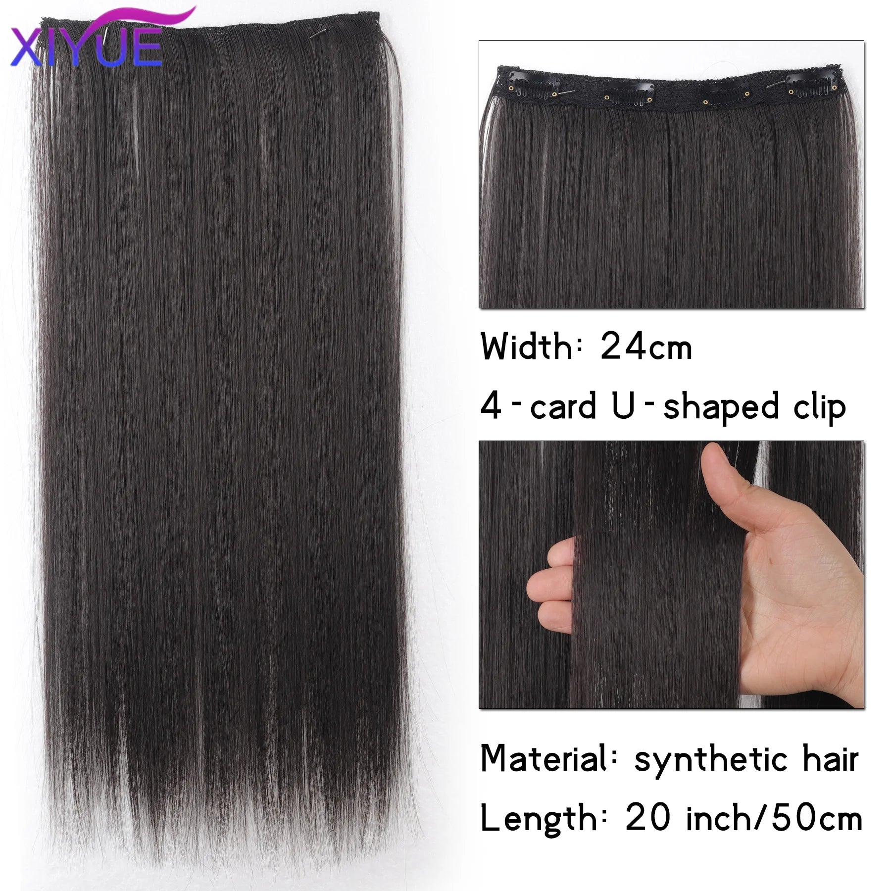 Extensiones de cabello liso con clip de 20 pulgadas – Vibrantes, fáciles y sin esfuerzo