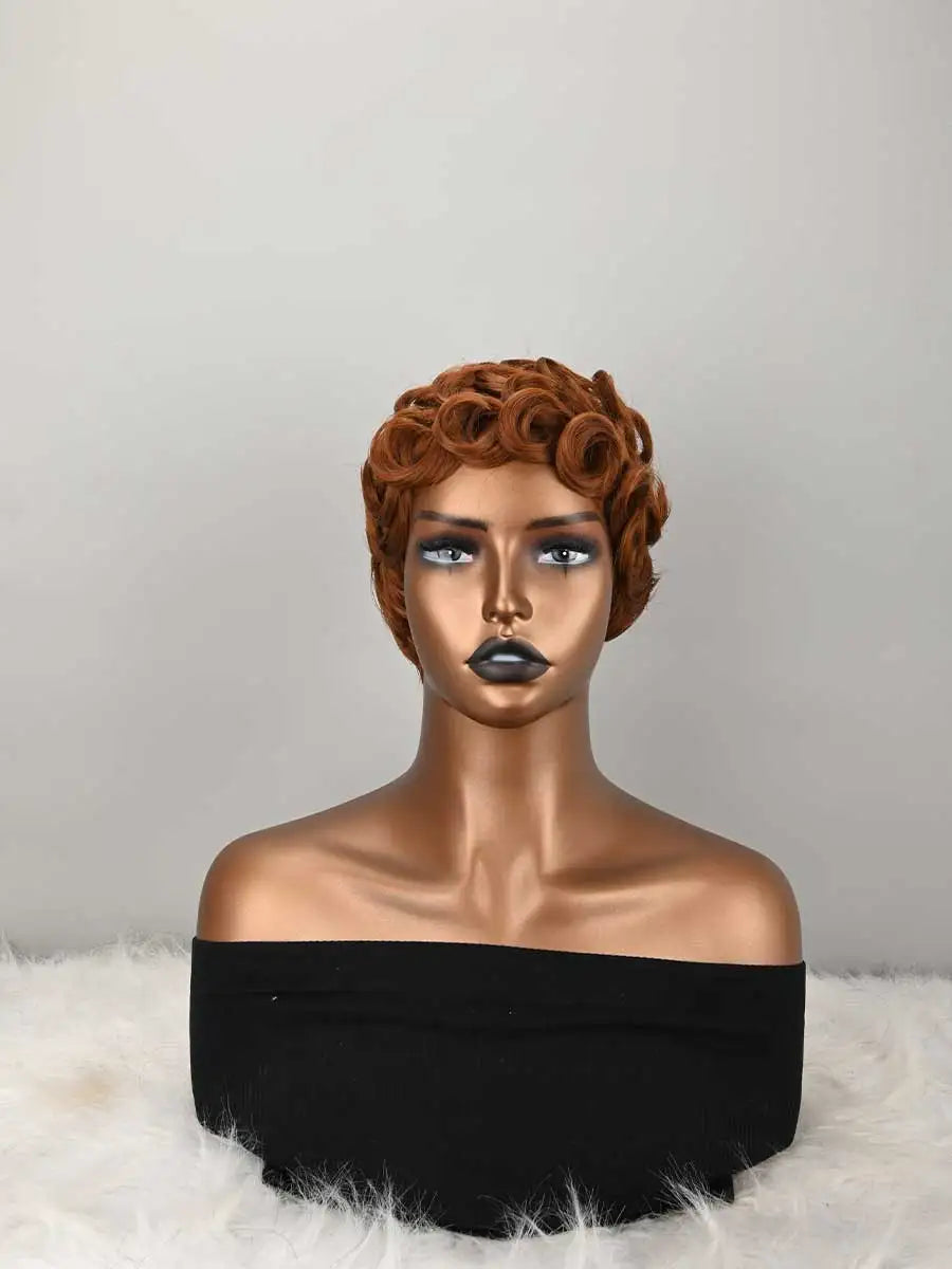 Short Pixie Wigs Short Curly Pixie Wigs Synthetic Wigs Natural Wavy Pixie Cut Wig Short Curly Layered Pixie Wig
