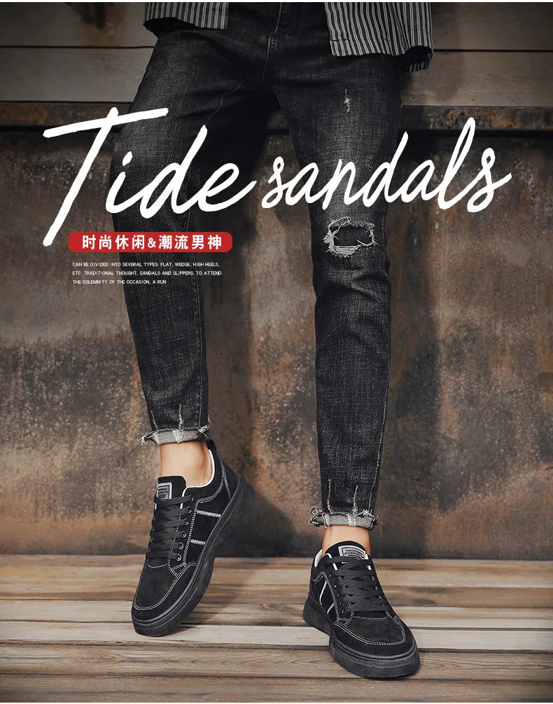 Zapatos de hombre nuevos, zapatos de seguridad de trabajo de primavera, antideslizantes, resistentes al desgaste, versátiles, informales, deportivos, de trabajo, zapatos de tabla para hombre