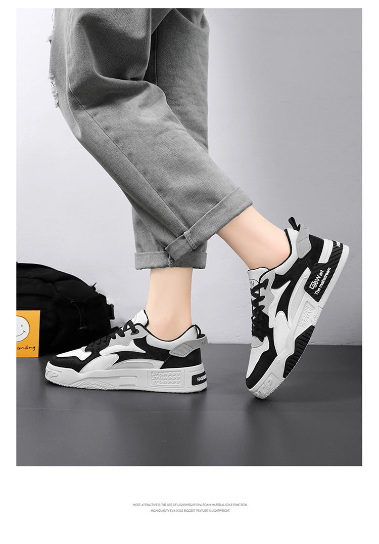 Zapatillas de hombre de otoño Novedad, calzado de plataforma cómodo para hombre, tendencia 2023, zapatillas vulcanizadas con cordones, zapatillas casuales blancas