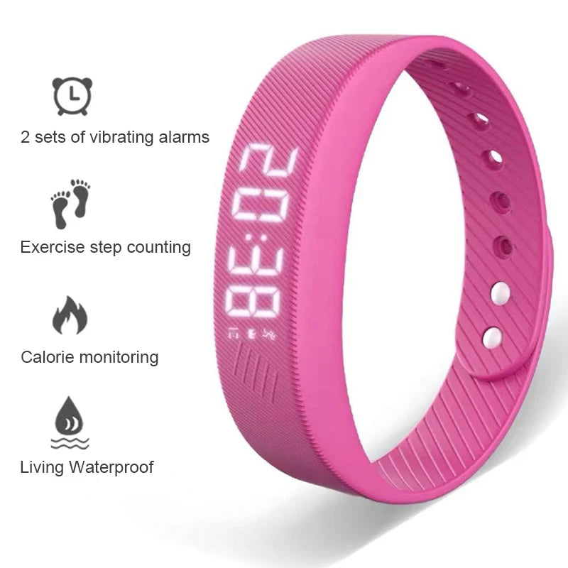 Reloj inteligente Pulsera deportiva Pulsera inteligente con despertador vibrador Pulsera podómetro para estudiantes hombres y mujeres