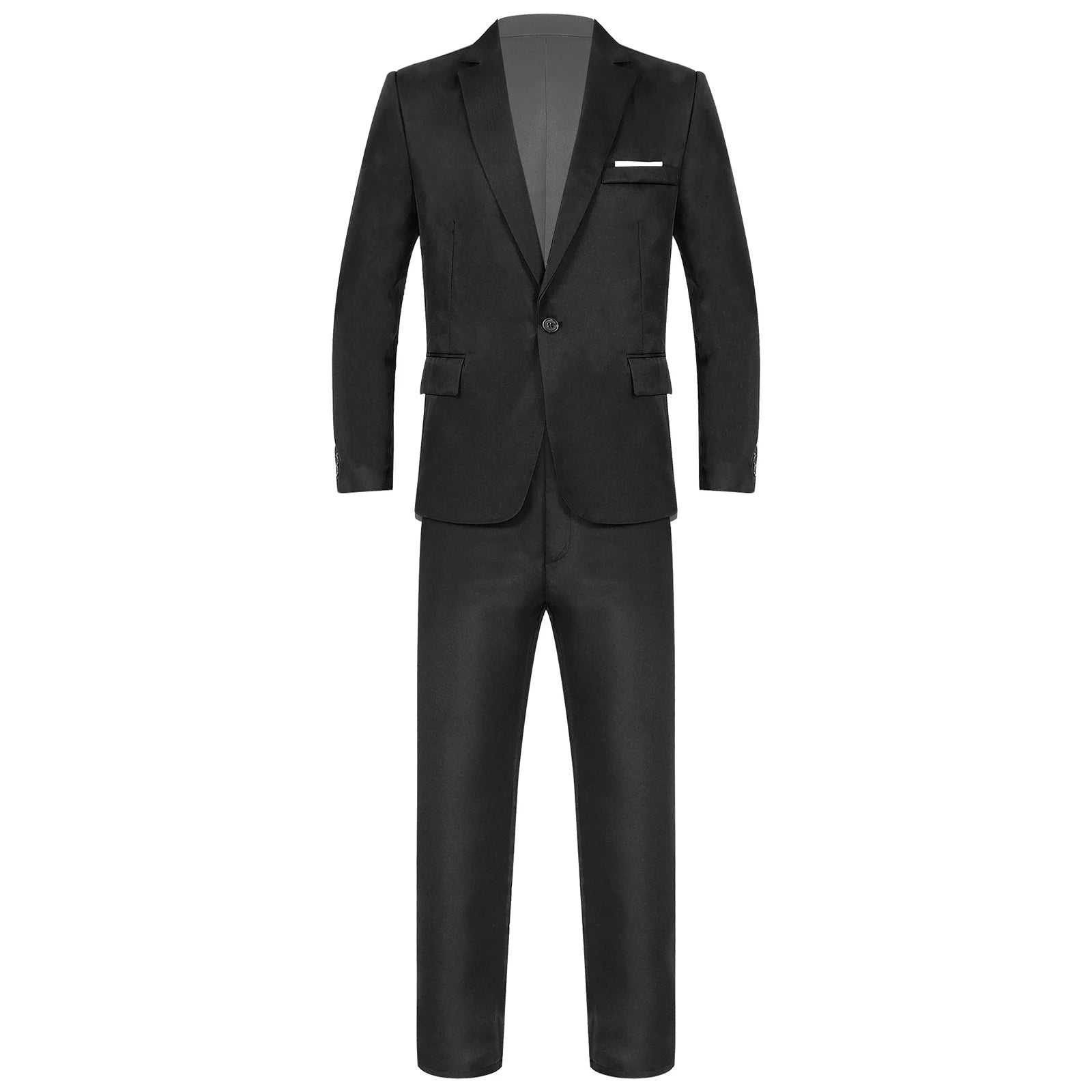 Traje de hombre de caballero de 2 piezas, uniforme formal, chaqueta de blazer de manga larga con solapa y pantalón, trajes para reuniones de oficina, negocios y fiestas de boda