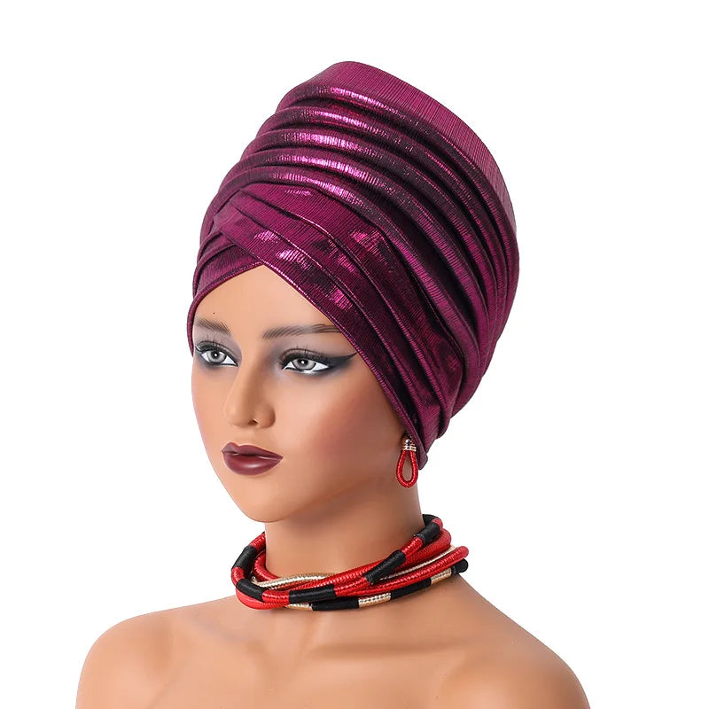 Pleated Auto Gele Headtie – Effortless African Elegance for Every Occasion