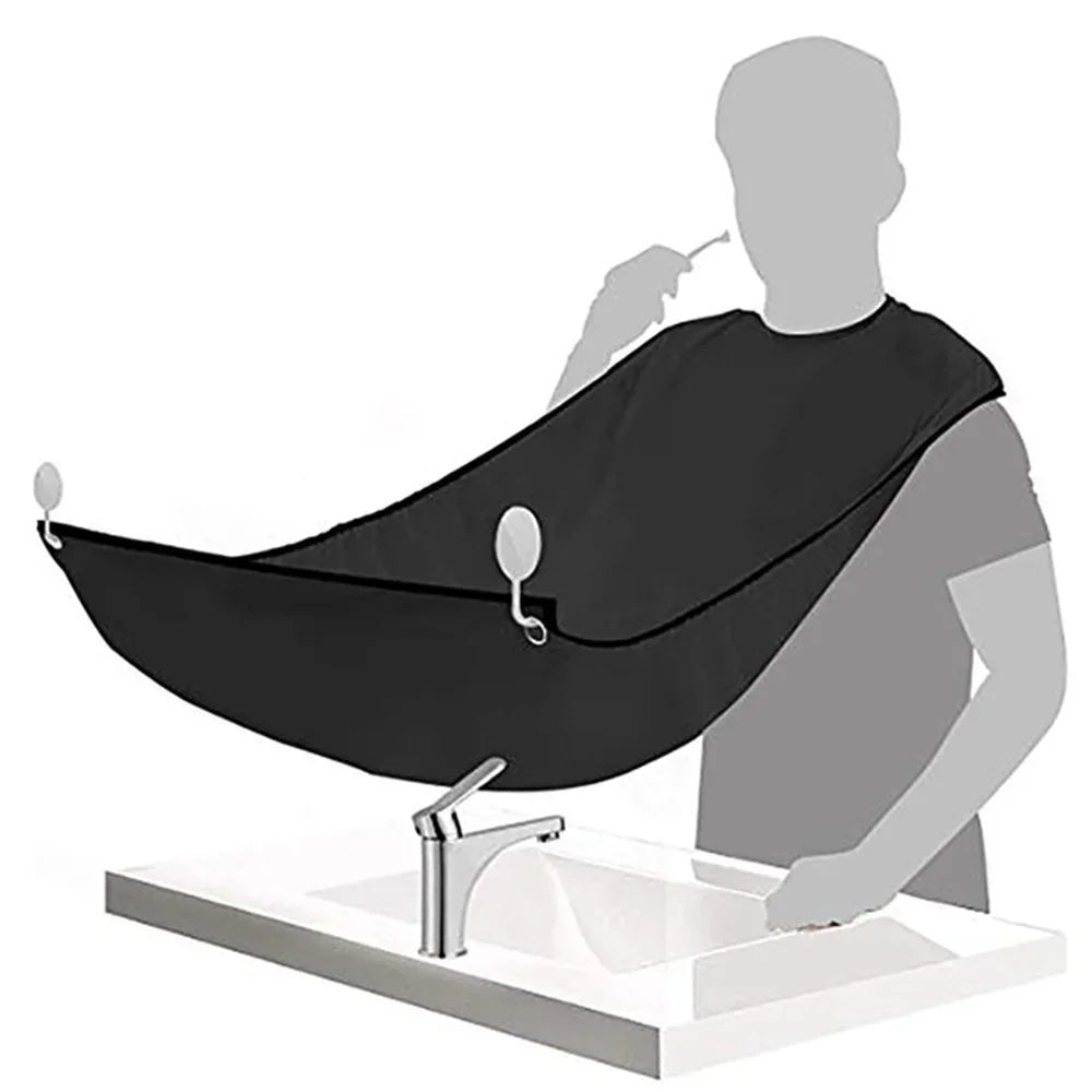 1 pieza para hombre, delantal de afeitado para barba, espejo de pared creativo con ventosa para cortar el pelo, capa para salón en casa, delantal de afeitado para bigote y barba