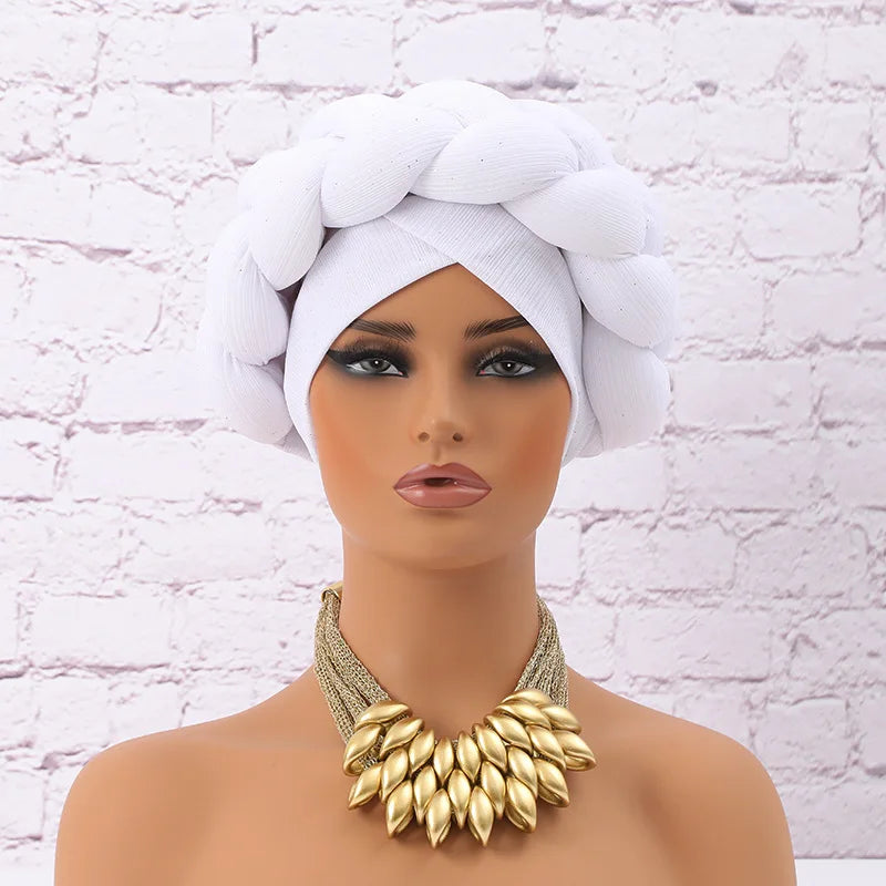 Couvre-chef africain à paillettes pour femmes, foulard, bonnet, bonnet, couvre-chef de mariage nigérian, couvre-chef de fête, chapeau