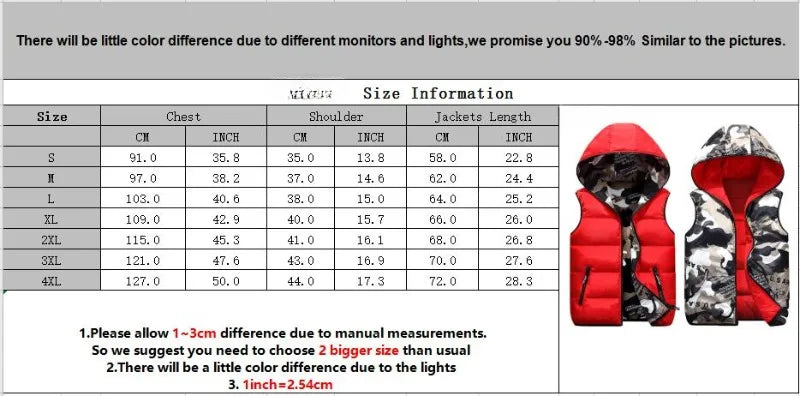 Men’s Winter Hooded Vest – Thick, Warm & Reversible Comfort