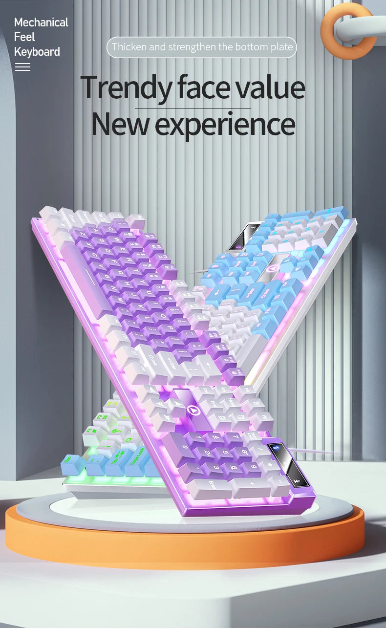 104 taster spilltastatur kablet tastatur fargematching bakgrunnsbelyst mekanisk følelse datamaskin e-sport periferiutstyr for stasjonær bærbar PC